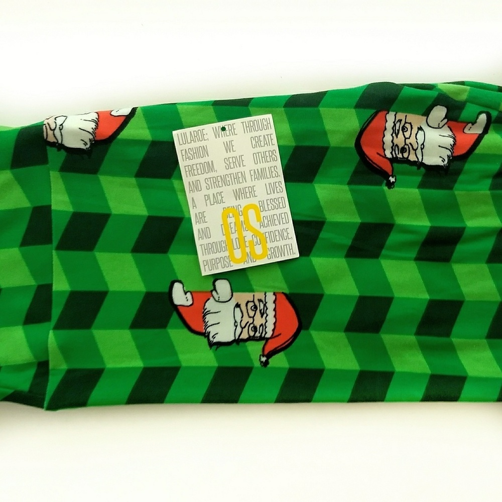 LuLaRoe Christmas Leggings OS Peeking Santa